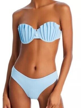 Bahia Maria La Joya Seashell Bikini Top Periwinkle Blue Sz Small